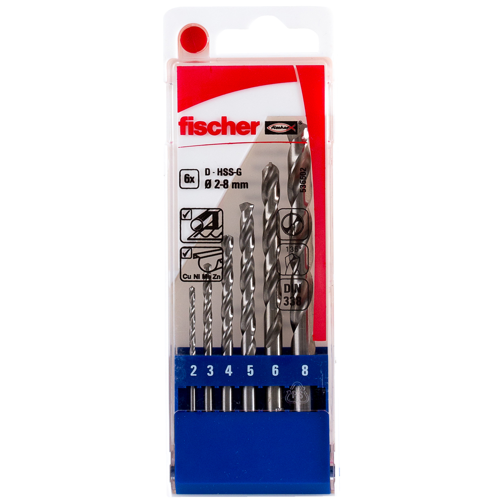 FISCHER Set HSS-G (2-8 mm) 6 pezzi P