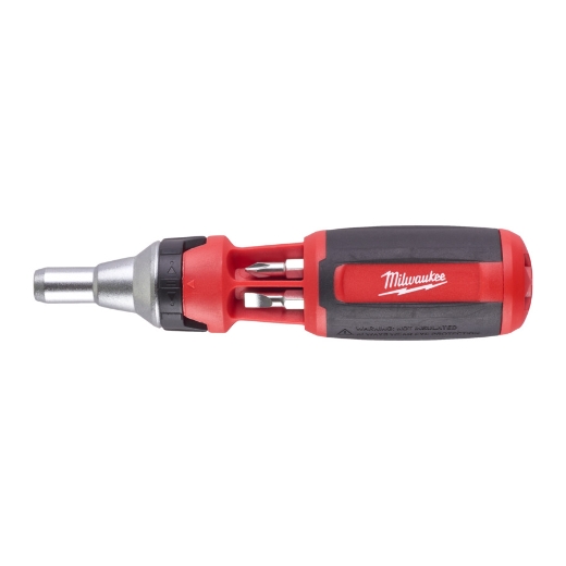 MILWAUKEE inkl. 7 Bits PH/PZ/TX/SL Schraubendreher mit Ratschenfunktion