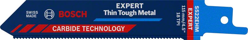 BOSCH EXPERT ‘Thin Tough Metal’ S 522 EHM Säbelsägeblatt, 1 Stück. Für Säbelsägen