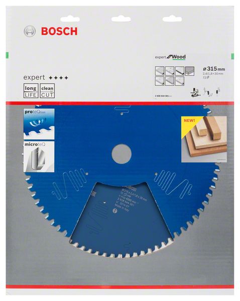 BOSCH Kreissägeblatt Expert for Wood, 315 x 30 x 2,4 mm, 72