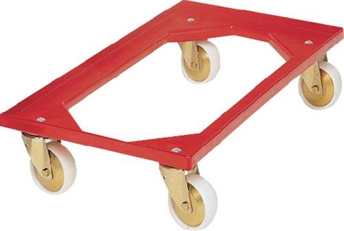 Nordwest Kistenroller Trgf.250kg Polymer-Bereifung L605xB405mm ABS-Ku.rot
