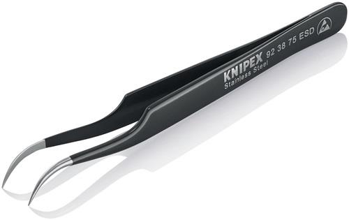KNIPEX Präzisionspinzette L.120mm 45Grad gew.sichelform rostfr.antimag.elektr.ableitend