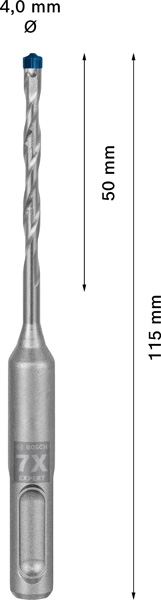 BOSCH EXPERT SDS plus-7X Hammerbohrer, 4 x 50 x 115 mm. Für Bohrhämmer
