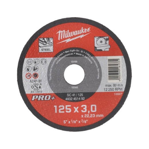 MILWAUKEE SC41 3 mm Metalltrennscheibe PRO+ 125 mm
