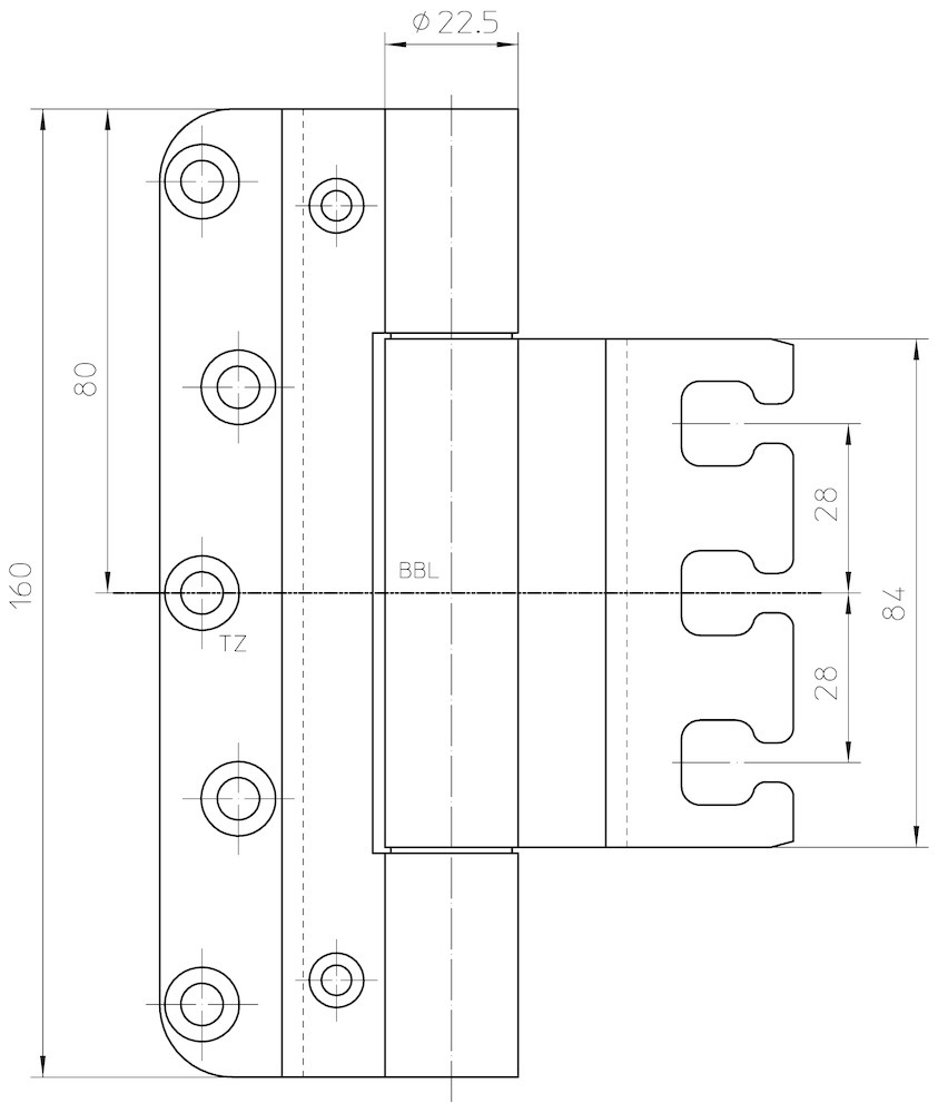 SIMONSWERK Objektband VARIANT® VX 7859/160-4, edelstahl