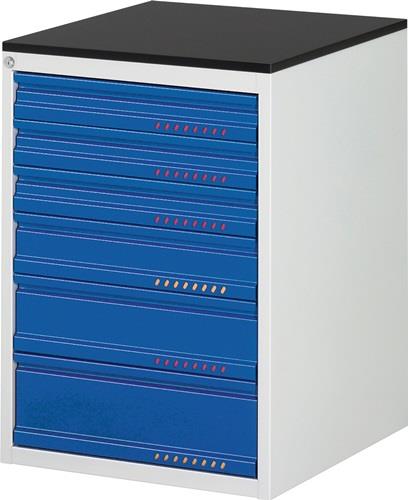 PROMAT Schubladenschrank BK 650 H820xB580xT650mm grau/blau Einfachauszug PROMAT