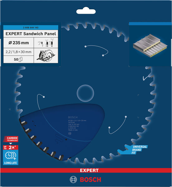 BOSCH Kreissägeblatt Expert for Sandwich Panel, 235 x 30 x 2,2 mm, 50