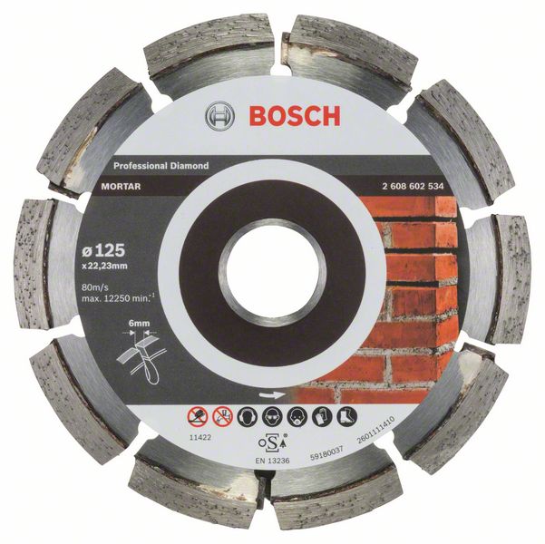 BOSCH Fugenfräser Expert for Mortar, 125 x 6 x 7 x 22,23 mm