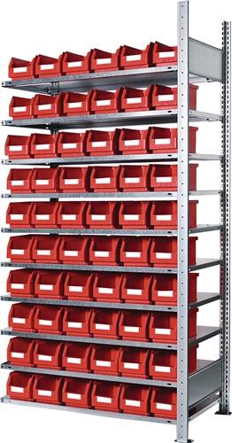 KAPPES Steckregal H2000xB1000xT300mm Anbauregal 10 Stahl-Bd.60xGr.6 rot KAPPES