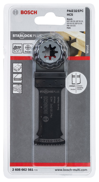 BOSCH HCS Tauchsägeblatt PAIZ 32 EPC Wood, 60 x 32 mm, 1er-Pack