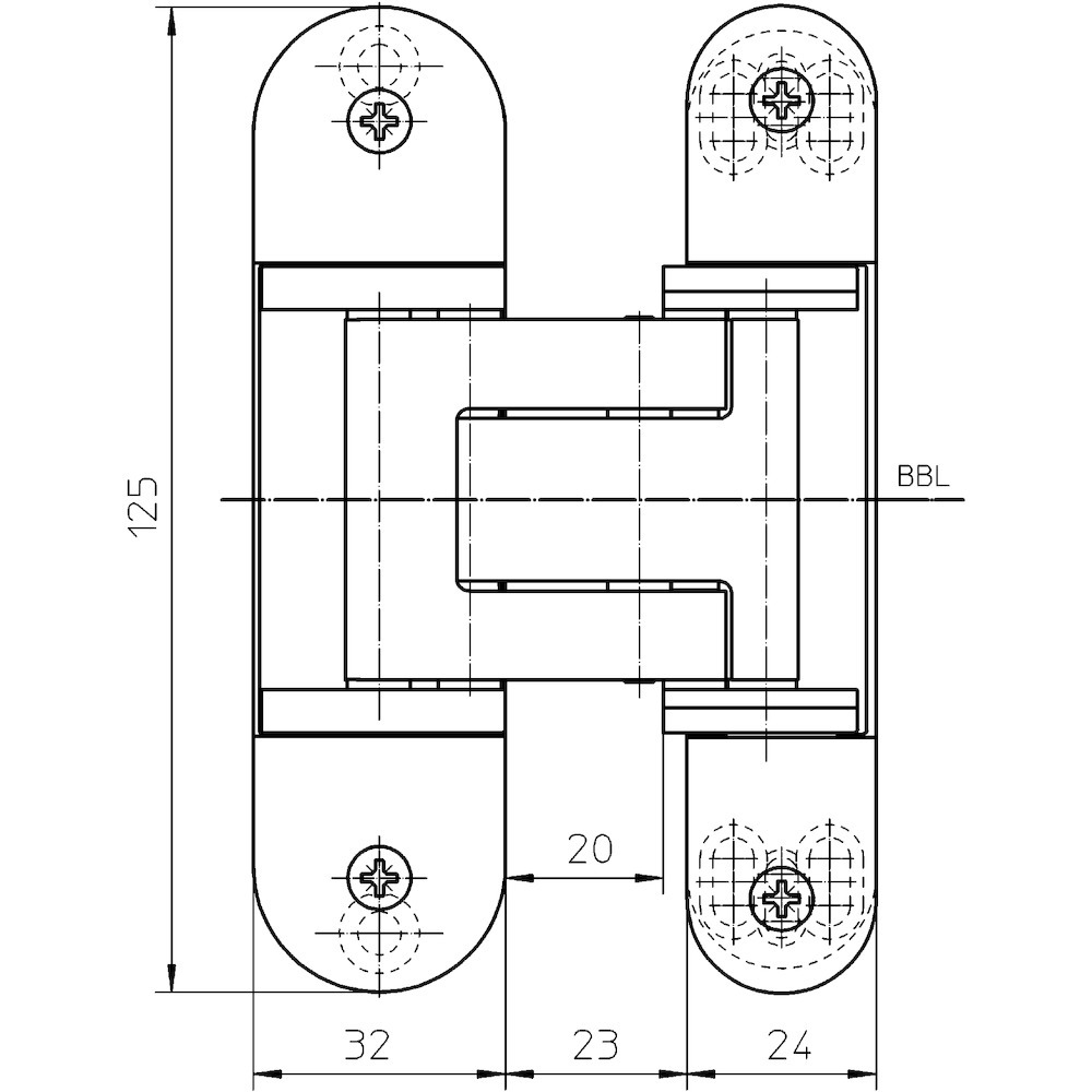 SIMONSWERK Verdecktliegendes Türband TECTUS® TE 311 3D FVZ 40