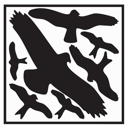 Nordwest Aufkleber L290xB320 mm Vogelschutzset,Vogelsymbole Folie selbstkl.