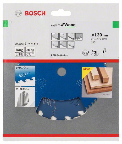 BOSCH Kreissägeblatt Expert for Wood, 130 x 20 x 2,4 mm, 16