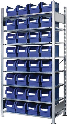 KAPPES Steckregal H2000xB1000xT400mm Grundregal 8 Stahl-Bd.32xGr.3 blau KAPPES