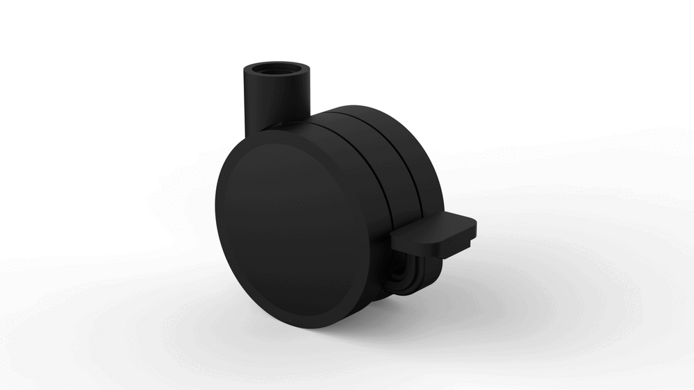 Veyhl Rolle gebremst, Ø 60 mm, Tragfähigkeit 50 kg, schwarz (inkl. Gewindestift M8)