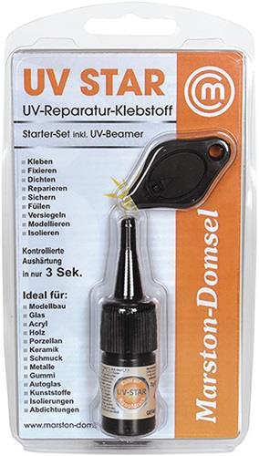 MARSTON-DOMSEL UV-Reparatur-Klebstoff MD UV-Star 3g Kleber /1 UV-Leuchte transp.Set MARSTON