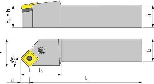 PROMAT Klemmdrehhalter PSSNL 2525 M12 li. vern. Außendrehen PROMAT