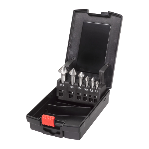 MILWAUKEE HSS Co 6-tlg. Kassette HSS-CO Kegelsenker 90° Rundschaft DIN 335C