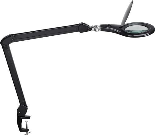 Nordwest LED-Lupenleuchte Glaslinse 127mm (5 Zoll) Tischklemme schwarz