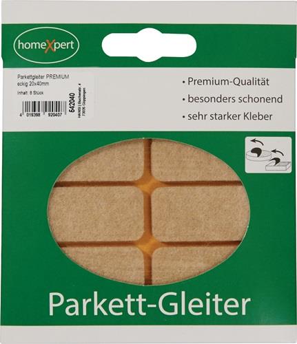 Parkettgleiter Premium 20 x 40mm Filz natur eck.selbstkl.