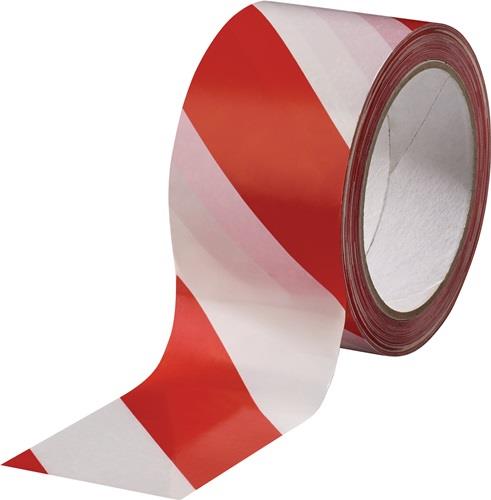 BURMANN Warnmarkierungsband PVC rot/weiß L.66m B.60mm Rl.