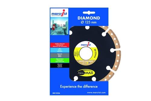 MARCRIST Diamanttrennscheibe MC850 AkkuMAX D.125mm Bohr.22,23mm Seg.-H.2,5mm Seg.-S.1,9mm