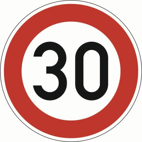 ADCO Verkehrszeichen VZ 274-30 Höchstgeschwindigkeit 30 km/h D.600 mmx2mm Ronde RA2