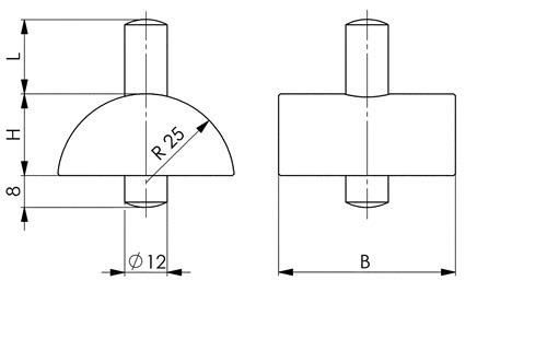 AMF Schraubbockaufsatz Nr.6444 Einsteckzapfen-D.12mm Fixierzapfen AMF