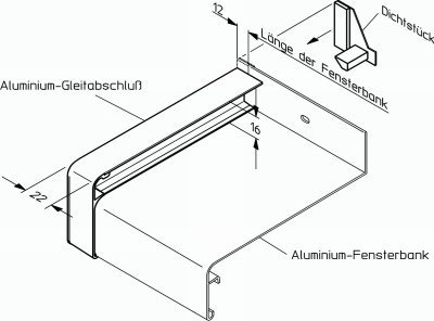 GUTMANN Gleitabschluss MF 400, 320 mm, naturton