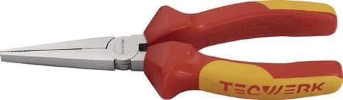 TECWERK Langbeckzange Gesamt-L.160mm Zange verchr.lang,fl.VDE Mehrkomp.-Hüllen TECWERK
