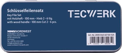 TECWERK Schlüsselfeilensatz DIN 7283 A-F L.100mm Hieb 2 TECWERK