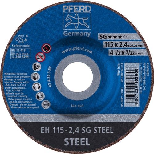 PFERD Trennscheibe SG STEEL D115x2,4mm gekr.STA Bohr.22,23mm PFERD