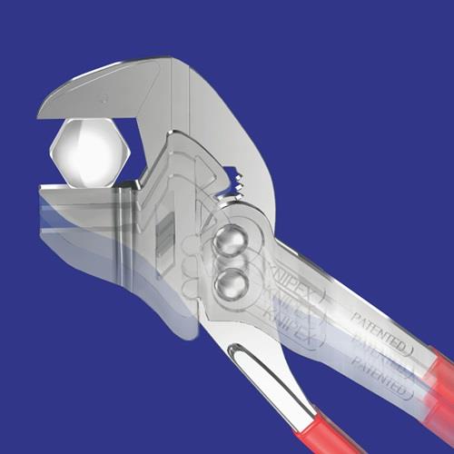 KNIPEX Zangenschlüssel L.400mm Spann-W.85mm verchr.Ku.-Überzug KNIPEX KNIPEX Zangenschlüssel L.400mm Spann-W.85mm verchr.Ku.-Überzug KNIPEX