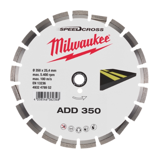 MILWAUKEE für Asphalt Diamanttrennscheibe Asphalt ADD 350 mm