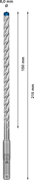 BOSCH EXPERT SDS plus-7X Hammerbohrer, 8 x 150 x 215 mm. Für Bohrhämmer