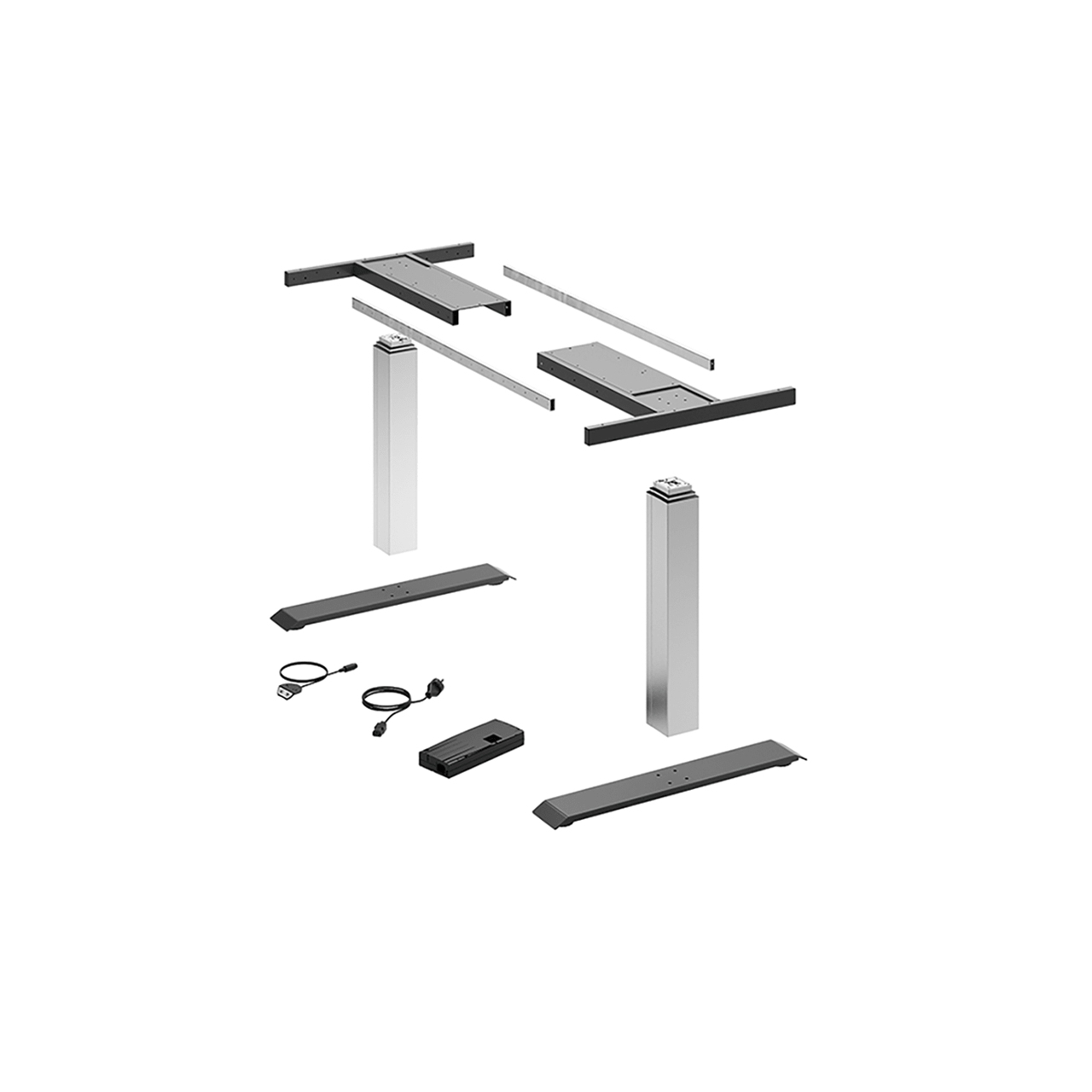 HETTICH LegaDrive Systems Tischgestell-Set Basic, silber, graphitgrau, 9193251