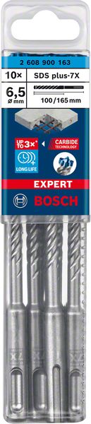 BOSCH EXPERT SDS plus-7X Hammerbohrer, 6,5 x 100 x 165 mm, 10-tlg.. Für Bohrhämmer BOSCH EXPERT SDS plus-7X Hammerbohrer, 6,5 x 100 x 165 mm, 10-tlg.. Für Bohrhämmer