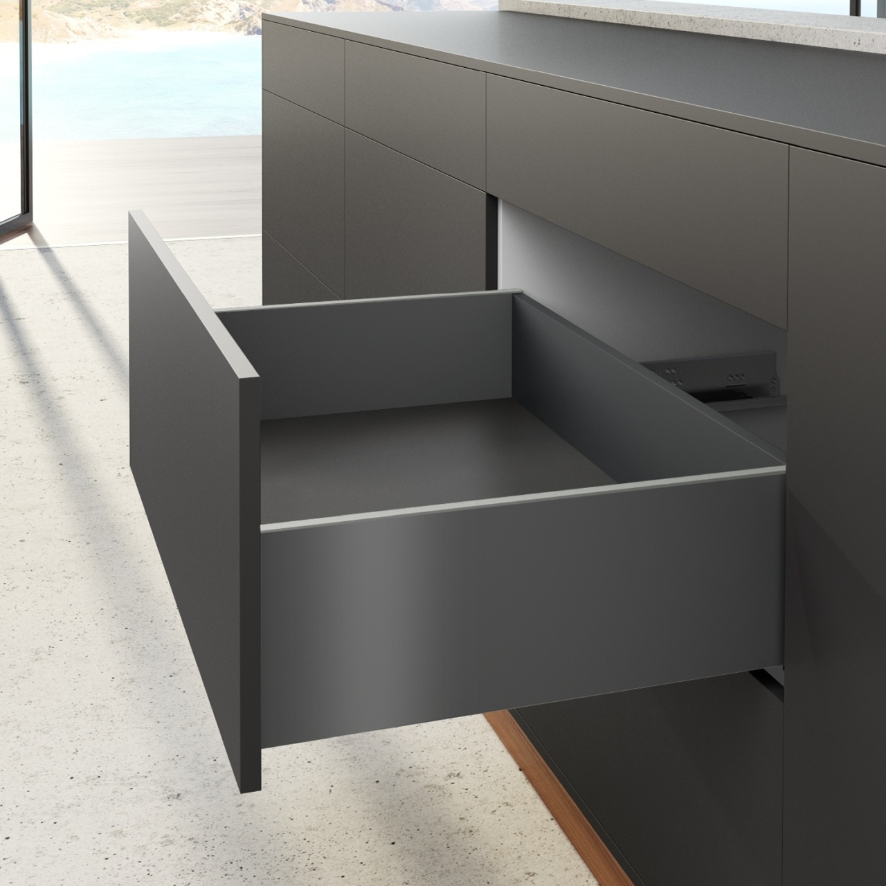 HETTICH AvanTech YOU Set Zarge, Höhe 187 mm x NL 500 mm, anthrazit, links und rechts, 9353444