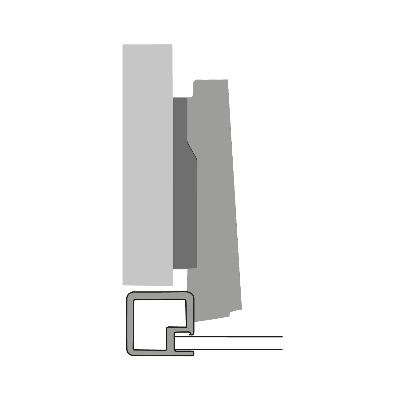 HETTICH Intermat Alurahmenscharnier (Intermat 9936 Alu), vorliegend, zum Anschrauben, 72994