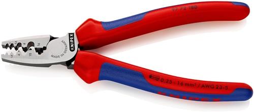 KNIPEX Aderendhülsenzange Gesamt-L.180mm 0,25-16,0 (AWG 23-5) mm² pol.Mehrkomp.-Hüllen