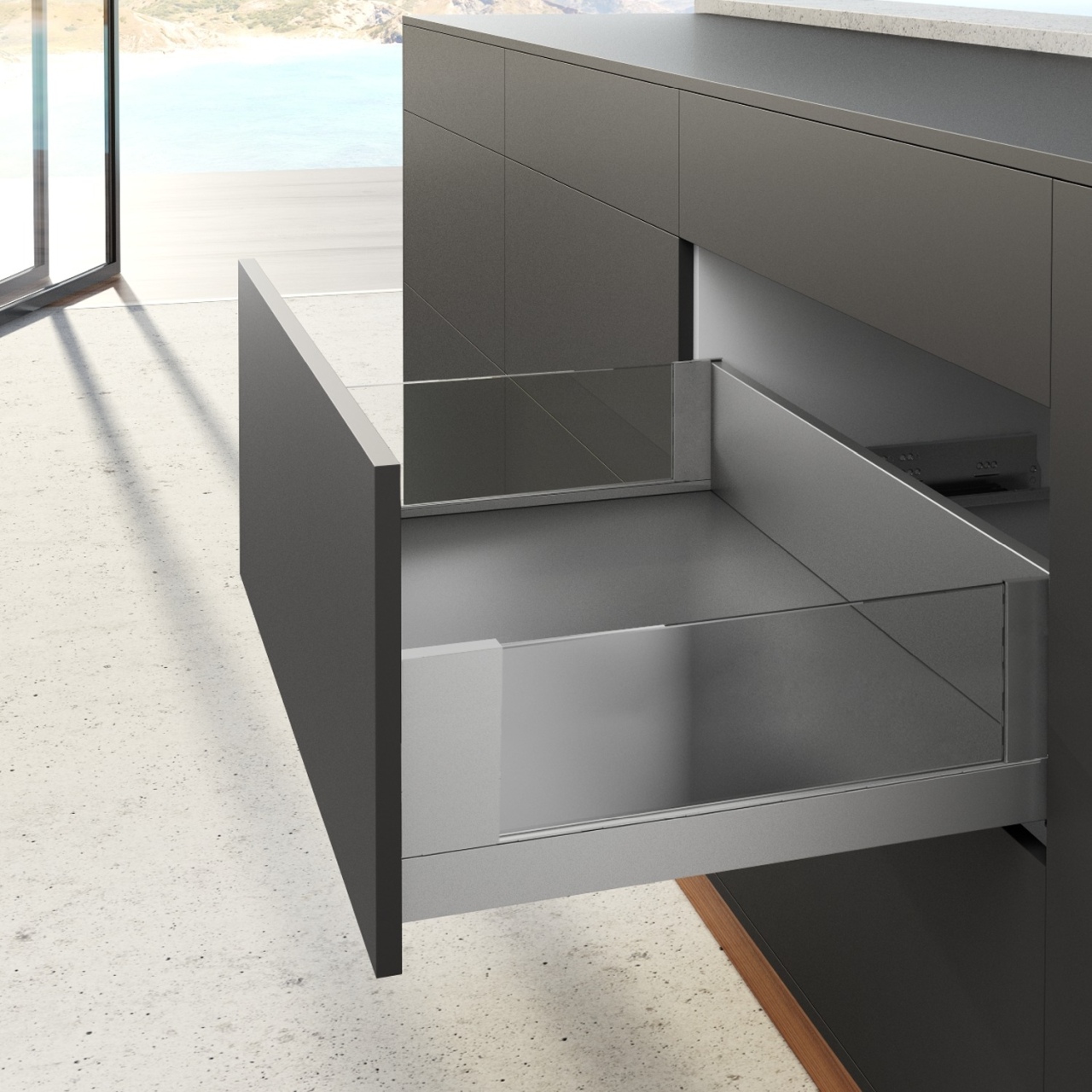 HETTICH AvanTech YOU Set Inlayzarge, Höhe 187 mm x NL 400 mm, silber, links und rechts, 9353284