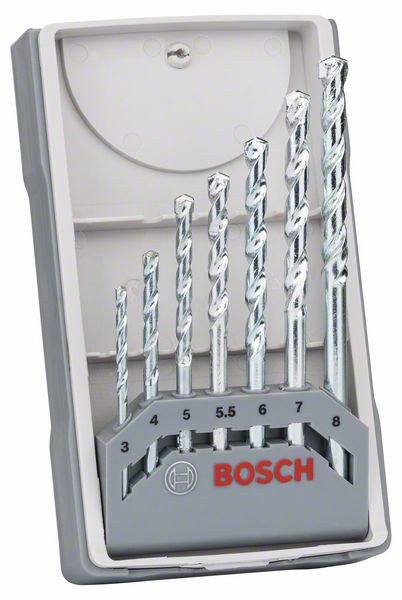 BOSCH Steinbohrer-Set CYL-1, 7-teilig, 3, 4, 5, 5,5, 6, 7, 8 mm