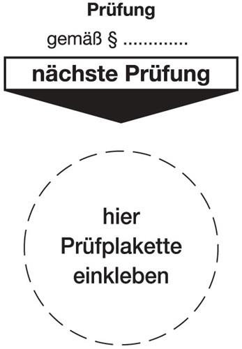 Nordwest Grundplakette B80xL40mm Prüfung gemäß Paragraph Folie Btl. a 100 St.