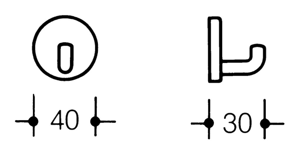 HEWI Wand-Einzelhaken Set 801.99 Polyamid