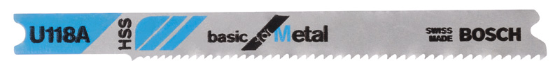 BOSCH Stichsägeblatt U 118 A Basic for Metal, 3er-Pack