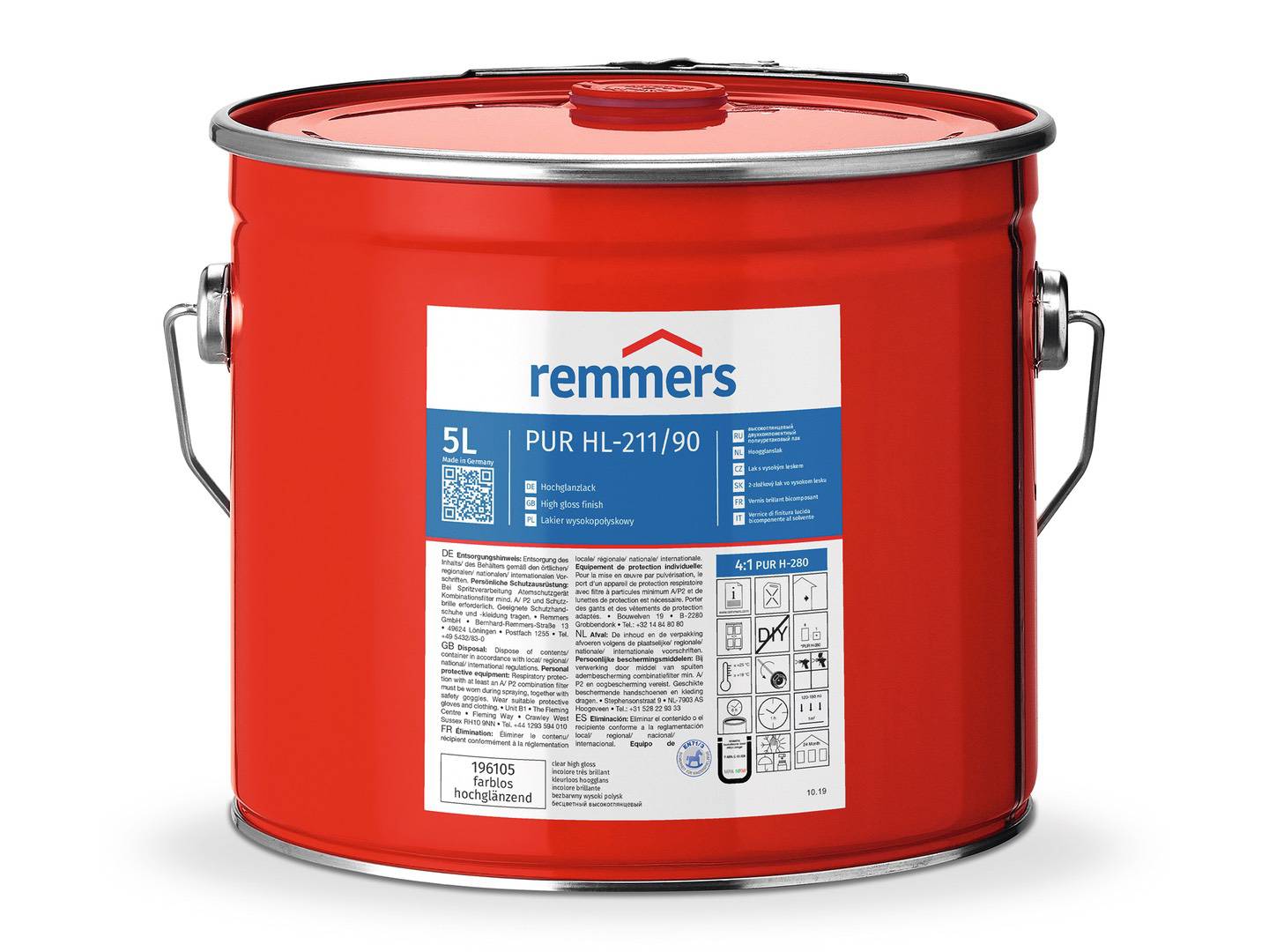 REMMERS PUR HL-211/90-Hochglanzlack hochglänzend 5 l