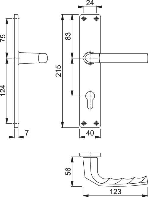 HOPPE® Drückergarnitur mit Langschild Birmingham 1117/202SP, Aluminium, 3147673 HOPPE® Drückergarnitur mit Langschild Birmingham 1117/202SP, Aluminium, 3147673