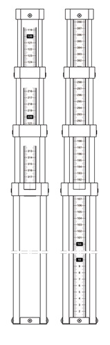 NEDO GmbH & Co. KG Teleskopnivellierlatte L.1,22-5m Teilung Rücks.1 m.Libelle NEDO