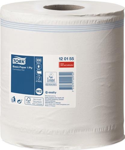 TORK Handtuchrolle TORK 120155 1-lagig,unperforiert weiß L300ca.mxB200ca.mm 6x1 Rl.