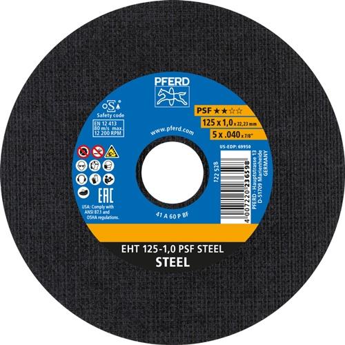 PFERD Trennscheibe PSF STEEL D125x1mm ger.STA Bohr.22,23mm PFERD